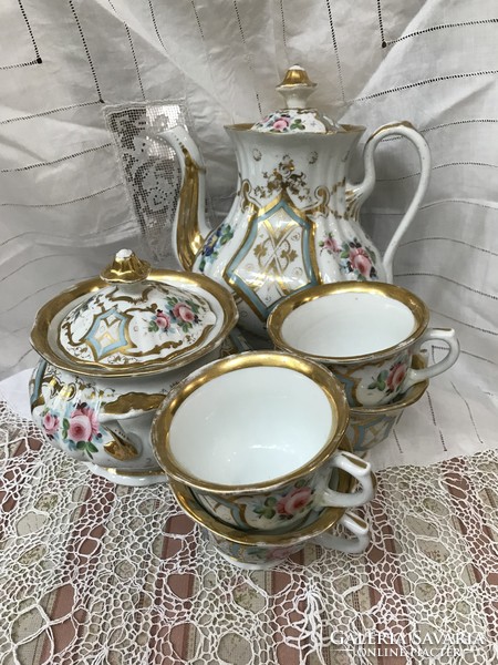 For collectors!! Rare beautiful !! 1838 antique Austrian Giesshübl porcelain set incomplete