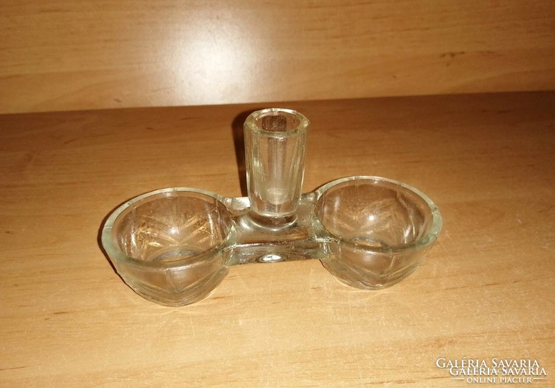 Retro glass table salt and pepper holder (14/d)