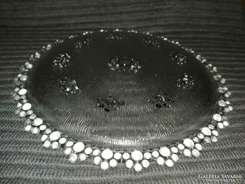 Retro üveg asztalközép, kínáló (A14)