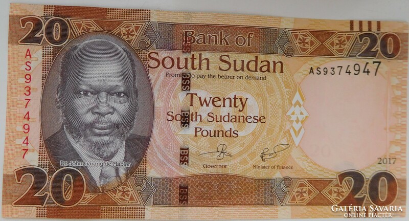 South Sudan 20 pounds 2017 unc