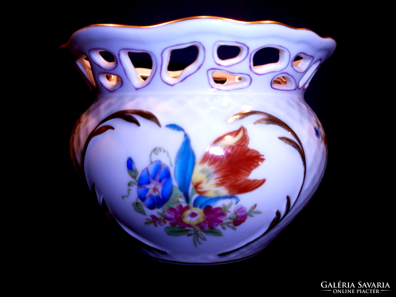 Herend antique floral openwork vase 1940
