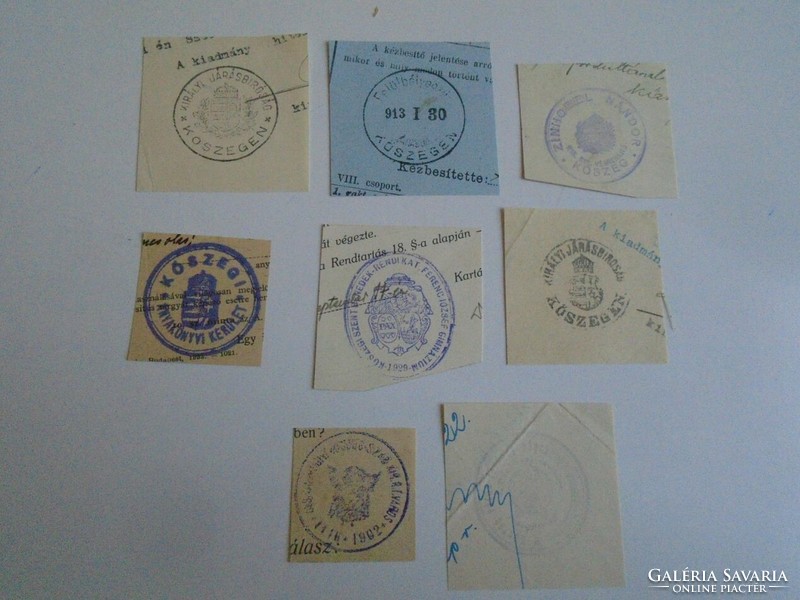 D202454 KŐSZEG  régi bélyegző-lenyomatok  8 db.   kb 1900-1950's