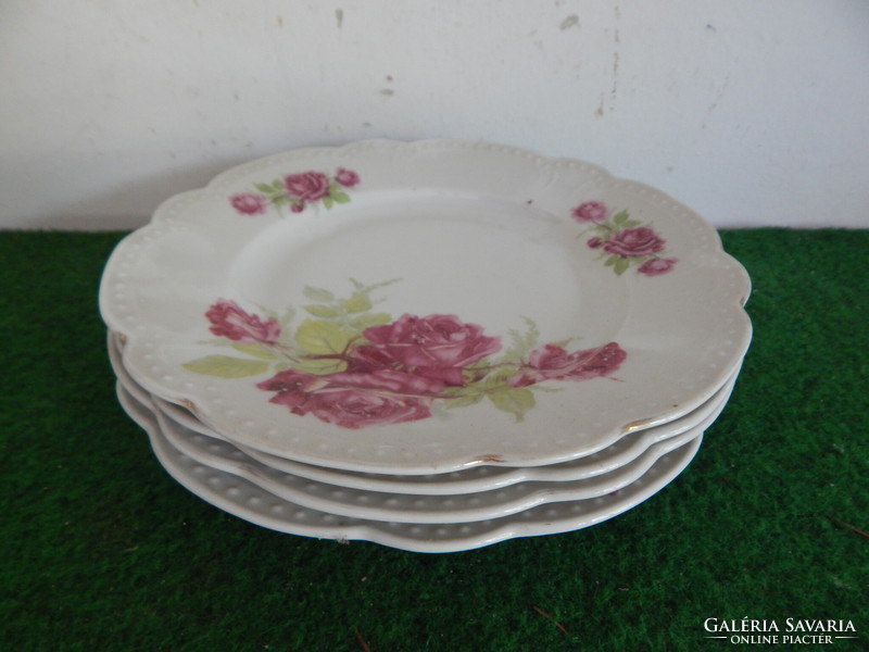 Zsolnay rose pattern 4 deep and 4 flat plates for sale! In the condition shown in the picture.