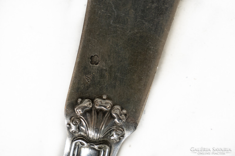 Silver 6-person cutlery set - with baroque decor (fm55)