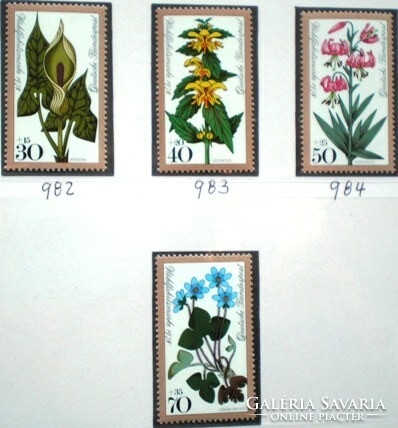 N982-5 / Germany 1978 people's welfare : forest flowers stamp set postal clean