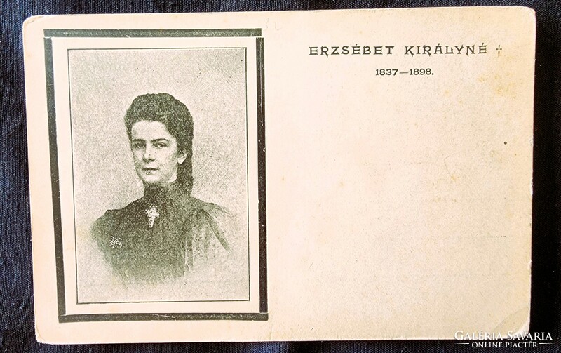 1898 Queen Elizabeth Sissy Habsburg commemorative card 1898 commemoration of her gracious death original contemporary mourning card