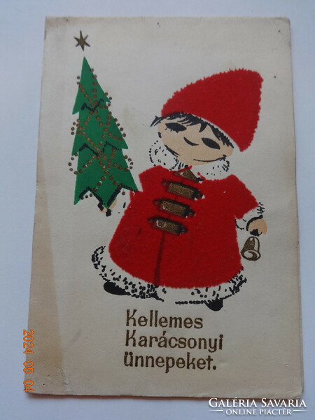 Old graphic opening Christmas card