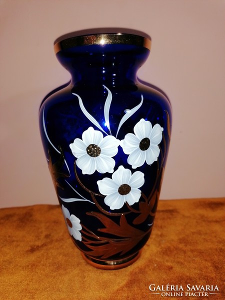 Hand painted glass vase