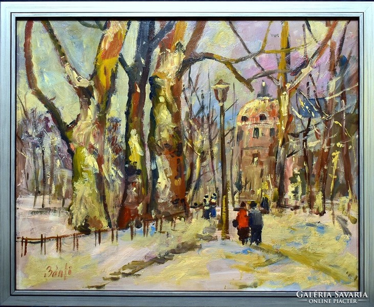 József Bánfi (1936): Monceau Park (Paris) in winter