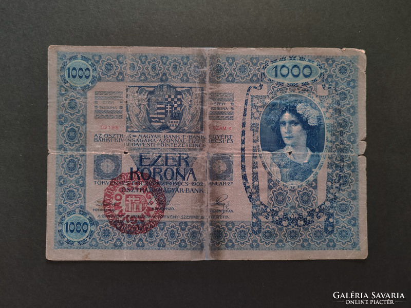 1000 Korona 1902, vg, 