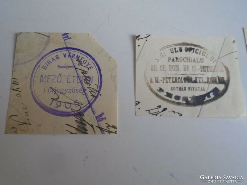 D202510  MEZŐPETERD (Bihar vm)   régi bélyegző-lenyomatok   4 db.   kb 1900-1950's