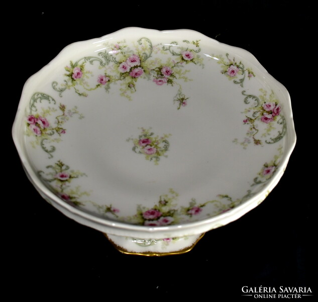 A sumptuous antique French Limoges Theodore Haviland pedestal porcelain serving bowl
