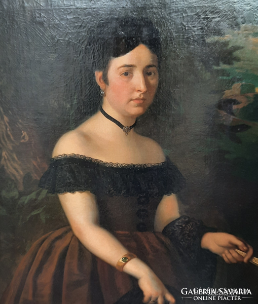 Miklós Barabás (1810-1898): young lady, 1883. Auctioned!!!