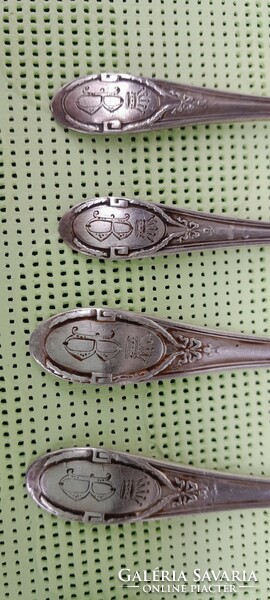 Antique silver spoons, small spoons, knives with b monogram