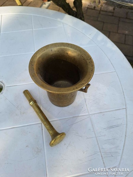 Copper mortar and pestle - antique - 1.4 kg