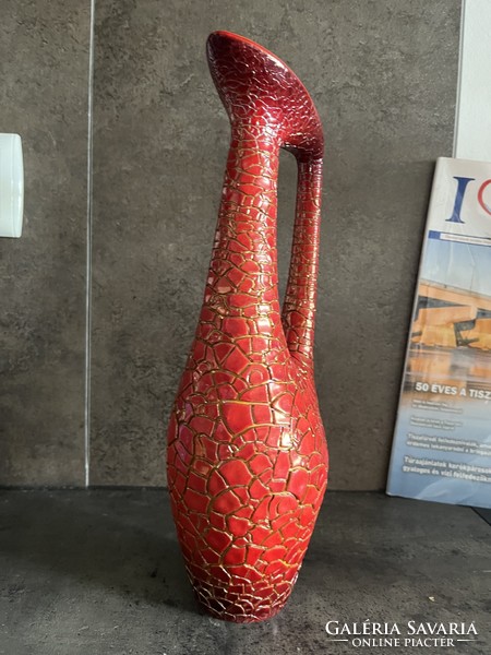 Cracked glazed jug vase by Zsolnay