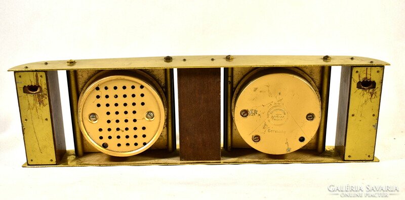Art deco fischer copper and wooden case barometer - thermometer - humidity meter!