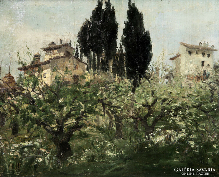 József Gy. Sándor (1887-1936) - Italian landscape | 1928. Munkácsy guild 1936. Benczúr company national salon
