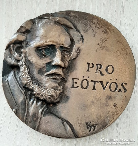 Pro gilded double-sided bronze commemorative plaque in a gift box 8.3 cm in diameter marked and signed