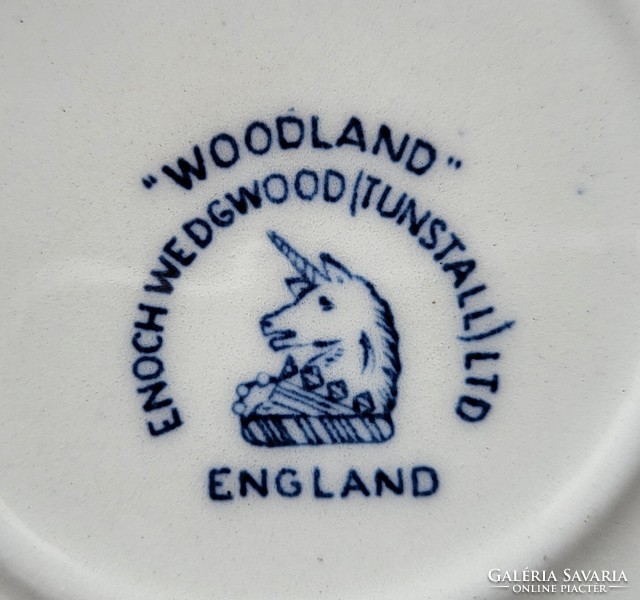 Woodland wedgwood english porcelain blue scene saucer plate small plate