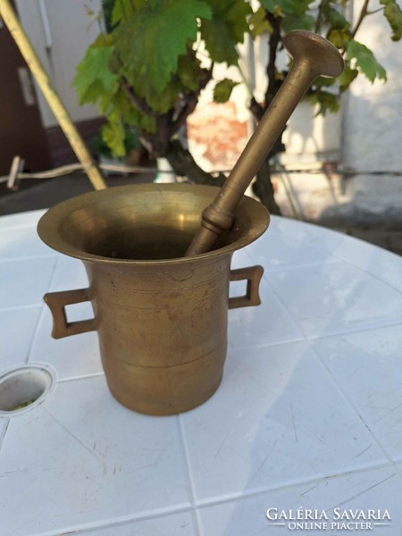 Copper mortar and pestle - antique (2.2 kg)