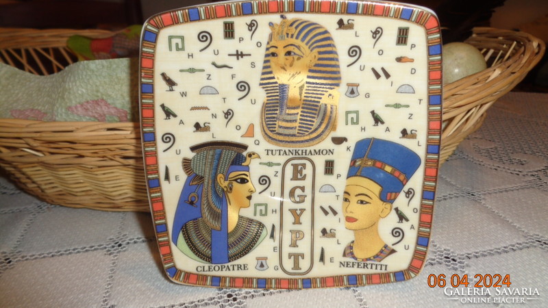 Egyptian commemorative plate, Tutankhamun, beautiful hand painting
