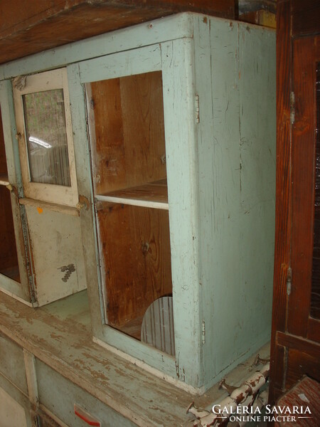 Old antique retro cupboard cabinet folk peasant sideboard cabinet