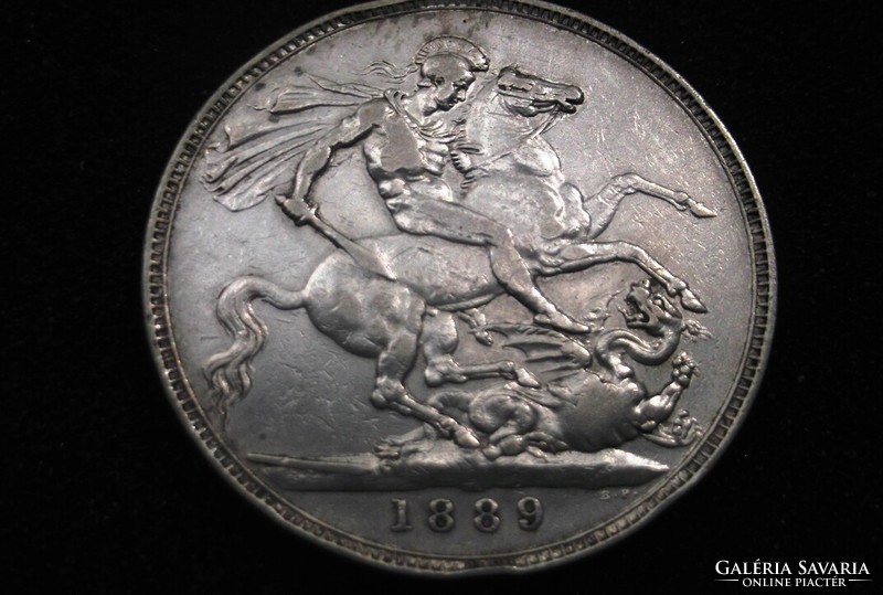 Victoria large silver 1 crown 1889
