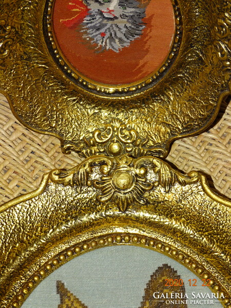 Old gilded oval blondel frame photo frame + tapestry, tapestry 2 pcs !!!!