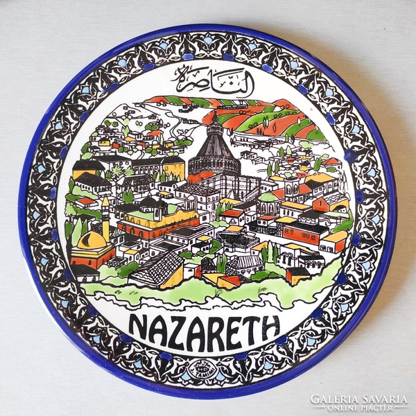 Hand painted Nazareth/Nazaret ceramic wall plate
