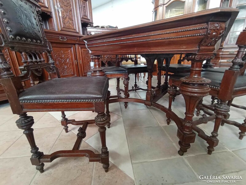Antique Neo-Renaissance dining set