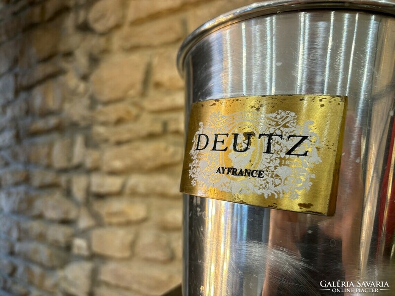 Vintage Deutz Champagne Bucket + 1 Metal Deutz Bottle Stopper - French Champagne Gifts