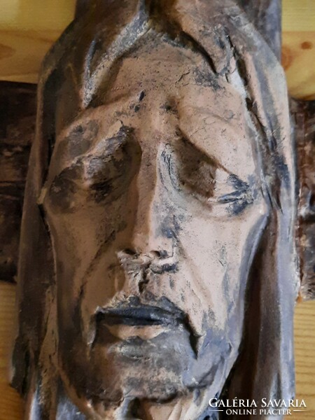 Antique ceramic, Jesus Christ wall relief