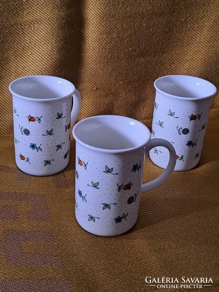 New! Zsolnay small flower and leaf pattern (herb pattern) mug, cup