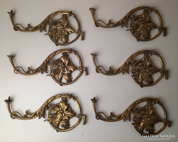 6 db antik bronz csillár kar