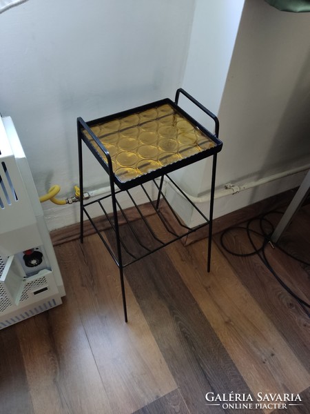 Retró midcentury Újság és telefon tartó asztal asztalka fém