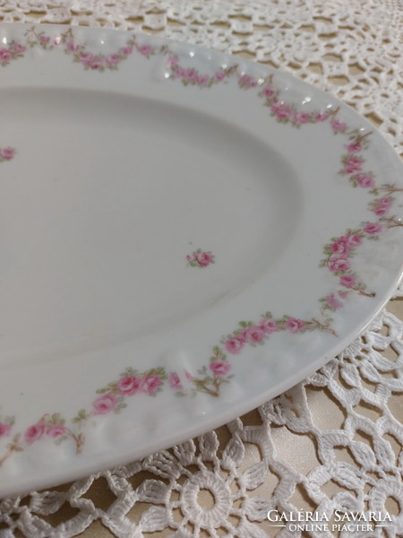 Rose garland, art nouveau, beautiful porcelain large bowl, offering, centerpiece