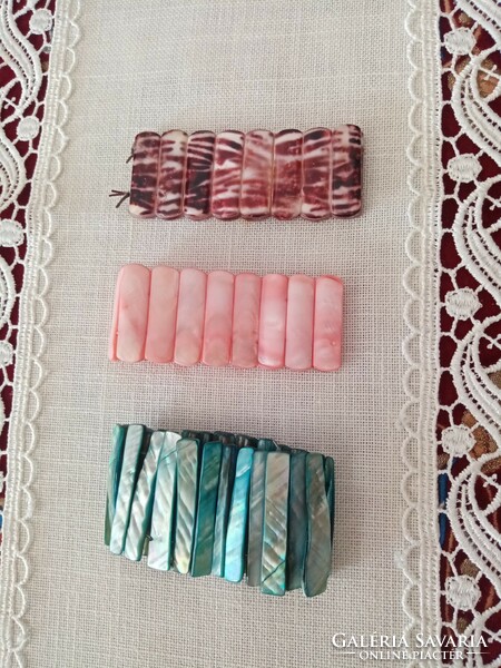 Színes kagyló gyöngyház  karkötők  nyárra   - barna , rózsaszín , kék