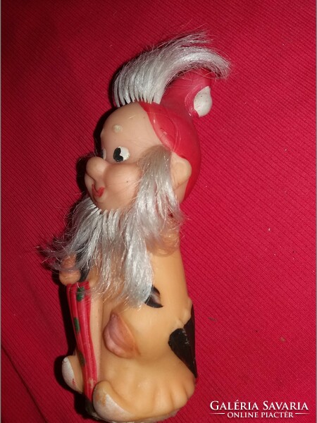 Antique cccp Russian rubber bearded dwarf with umbrella toy figure 17 cm according to pictures