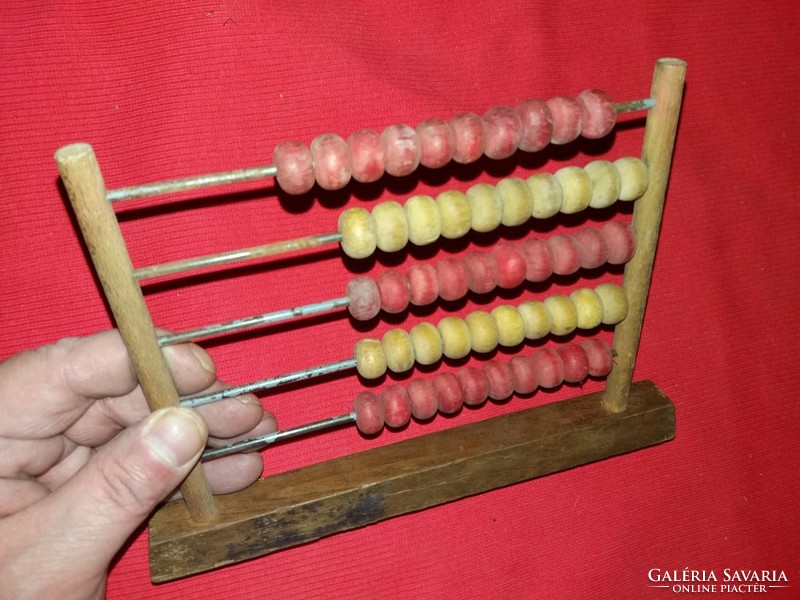 Antique wooden bead counter abacus logic skill development counting 21 x 15 cm according to pictures