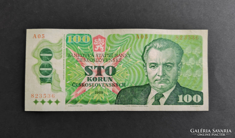 Csehszlovákia 100 Korona / Korun 1989, EF