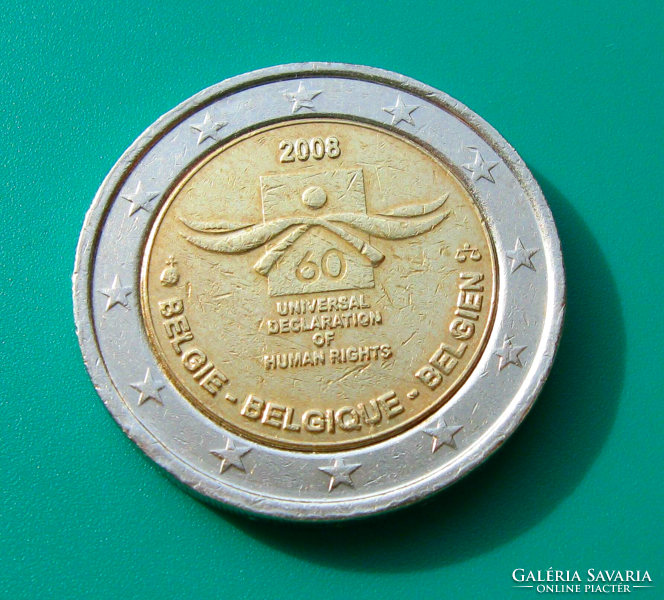 Belgium – 2 Euro emlékérme - 2 €  - 2008 – 60 Éves az Emberi Jogok Egyetemes Nyilatkozata