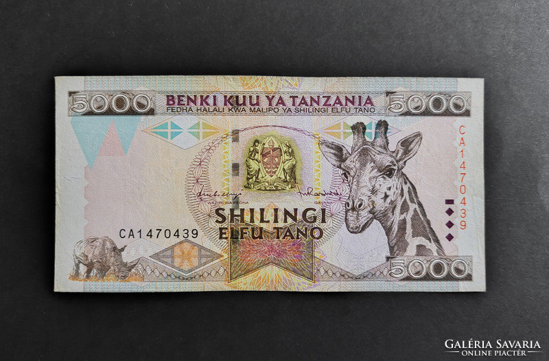 Tanzánia 5000 Shilingi 1997, VF+