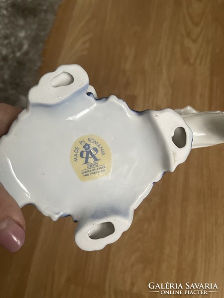 Beautiful Romanian baroque porcelain candle holder with pot.
