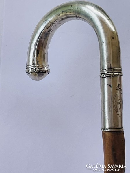Walking stick with silver handle