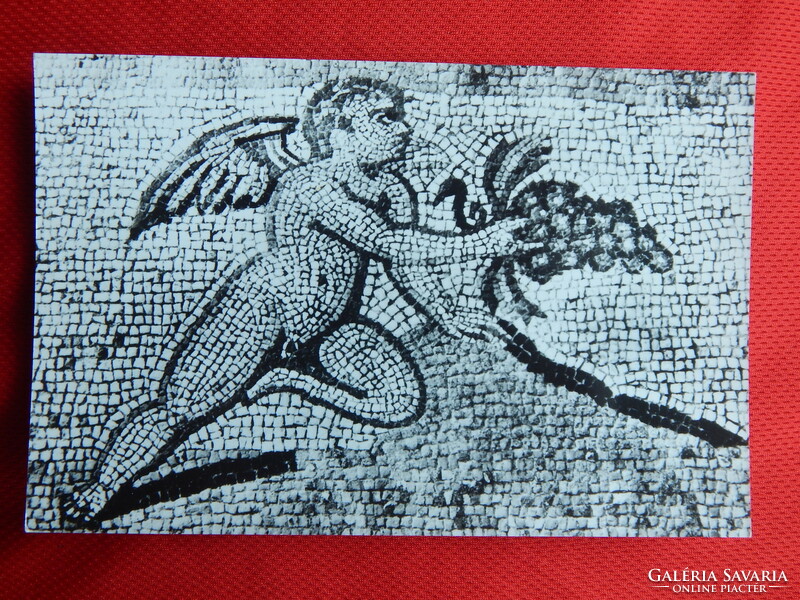Képeslap - Herkules Villa, mozaikpadló részlet, postatiszta