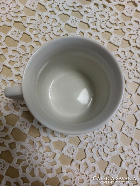 Old Zsolnay porcelain mug with blue peach pattern retro tea cup, mug
