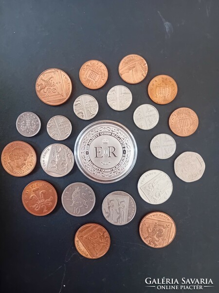 British coin collection penny, British pound 2012