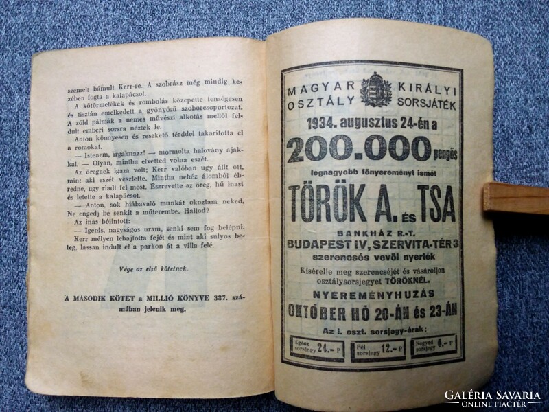 Gert Rothberg: Művészszerelem I-II (1934) Milliók könyve - antik ponyva