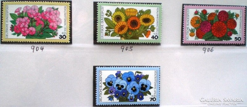 N904-7 / Germany 1976 people's welfare : garden flowers stamp set postal clean